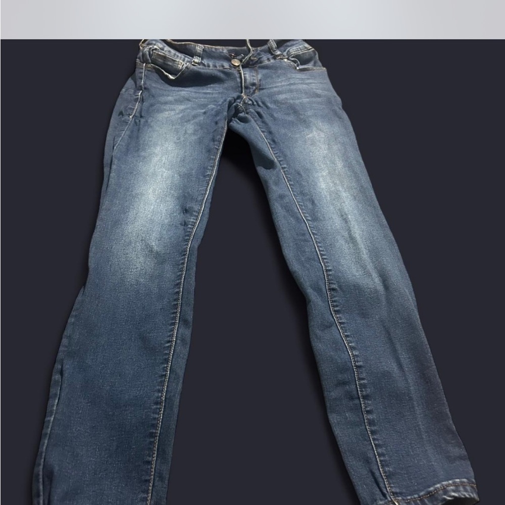 BAMBOO Blue Boot Cut Jeans with Subtle Whiskering